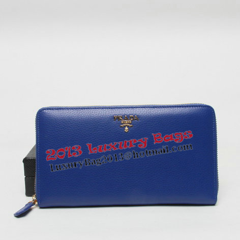 Prada Grainy Leather Wallets 1M1188 Blue