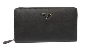 Prada Saffiano Leather Wallets 1M1188 Black