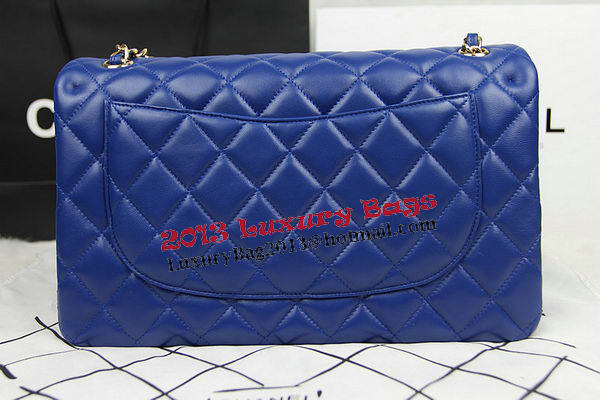 Chanel Classic Flap Bag Blue Original Leather CF1113 Gold