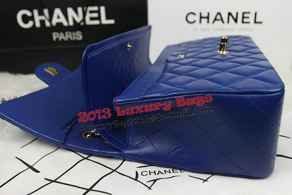 Chanel Classic Flap Bag Blue Original Leather CF1113 Gold