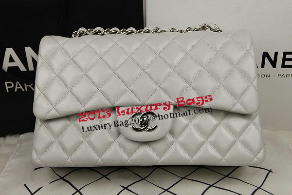 Chanel Classic Flap Bag OffWhite Original Leather CF1113 Silver