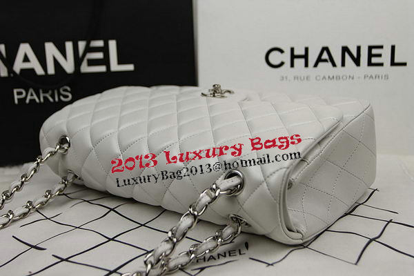 Chanel Classic Flap Bag OffWhite Original Leather CF1113 Silver