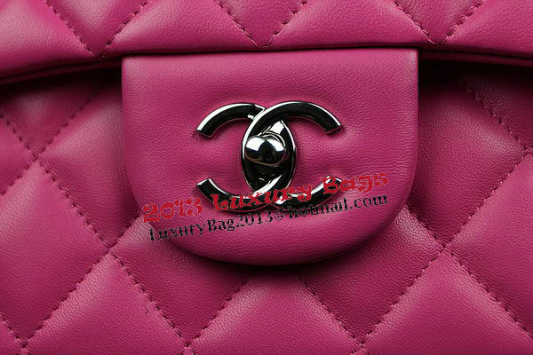 Chanel Classic Flap Bag Rose Original Leather CF1113 Silver