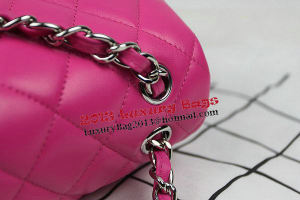 Chanel Classic Flap Bag Rose Original Leather CF1113 Silver