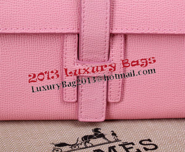 Hermes Jige Clutch Bag Calfskin Leather H8057 Pink