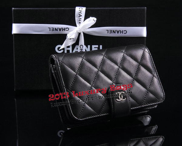 Chanel Matelasse Bi-Fold Wallet Sheepskin Leater A31506 Black