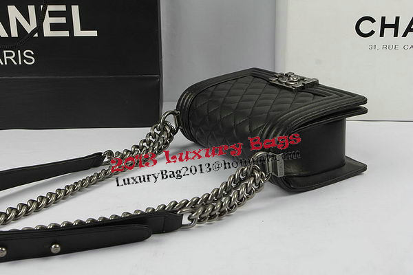 Chanel Boy Flap Shoulder Bags Black Original Lambskin Leather A67085 Silver