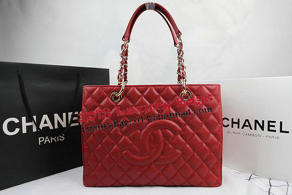 Chanel Classic Coco Bag Red GST Caviar Leather A50995 Gold