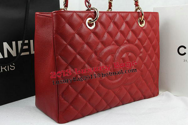 Chanel Classic Coco Bag Red GST Caviar Leather A50995 Gold