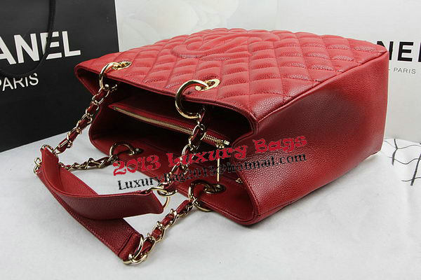 Chanel Classic Coco Bag Red GST Caviar Leather A50995 Gold