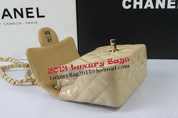 Chanel Classic MINI Flap Bag Apricot Original Patent Leather CF1115 Gold