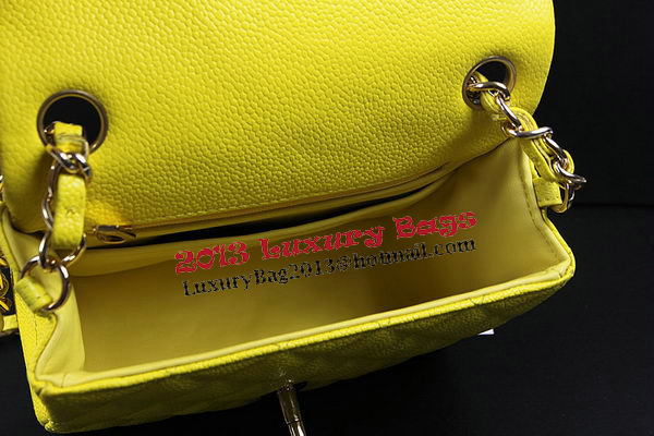 Chanel Classic MINI Flap Bag Lemon Cannage Pattern CF1115 Gold