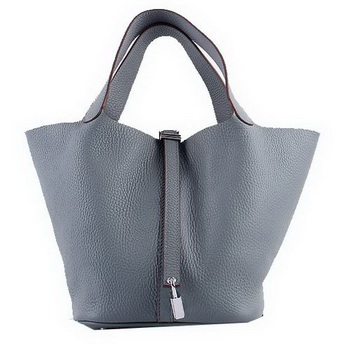 Hermes Picotin Lock MM Bags Clemence Leather H8616 Grey