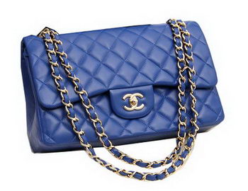 Chanel Jumbo Double Flaps Bags Original Lambskin Leather A36097 Blue