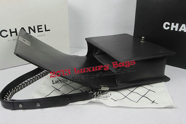 Boy Chanel Flap Shoulder Bag Black Original Sheepskin A67087 Silver