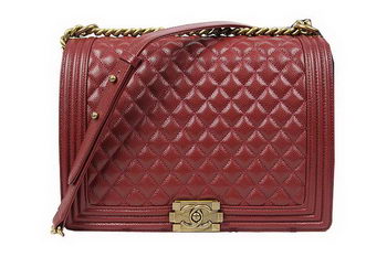 Boy Chanel Flap Shoulder Bag Original Cannage Pattern A67087 Burgundy