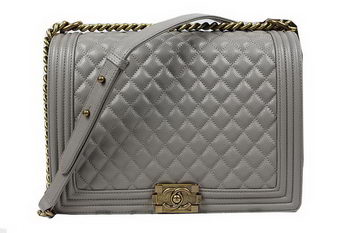 Boy Chanel Flap Shoulder Bag Original Cannage Pattern A67087 Grey