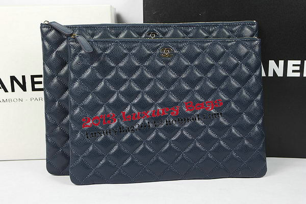 Chanel Clutch Bag Original Cannage Pattern Leather A69254 A69253 Royal