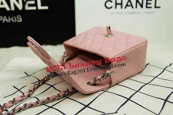 Chanel Classic MINI Flap Bag CF1115 Pink Cannage Pattern Silver