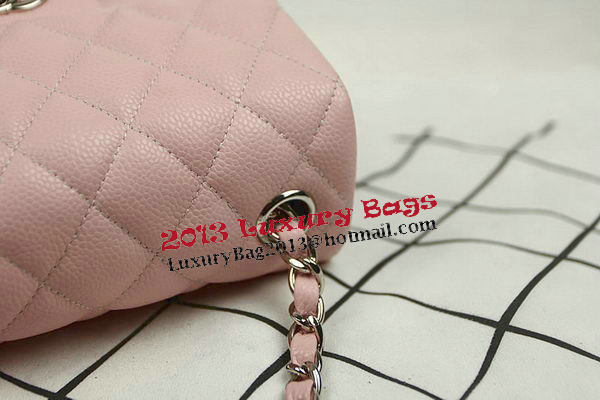 Chanel Classic MINI Flap Bag CF1115 Pink Cannage Pattern Silver