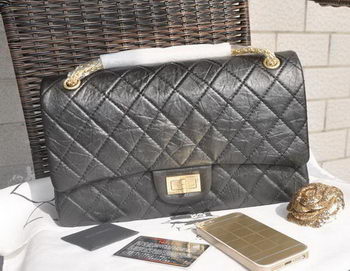 Chanel Glazed Crackled Leather Classic Flap Bag A30227 Black