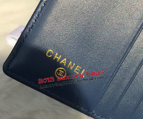 Chanel Matelasse Bi-Fold Wallet Cannage Patterns A48980 Blue