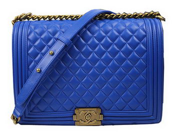 Chanel Boy Flap Shoulder Bag Original Sheepskin Leather A67087 Blue