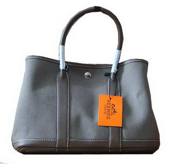 Hermes Garden Party 30cm Tote Bags Original Leather Grey