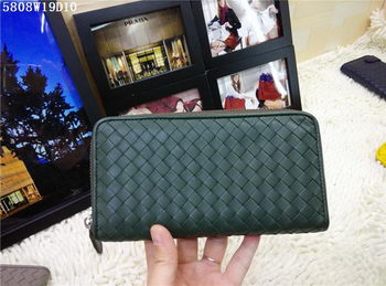 Bottega Veneta Intrecciato Nappa Zip Around Wallet BV5808 Green