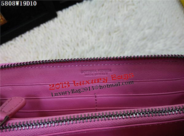 Bottega Veneta Intrecciato Nappa Zip Around Wallet BV5808 Pink