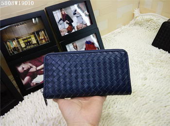 Bottega Veneta Intrecciato Nappa Zip Around Wallet BV5808 Royal