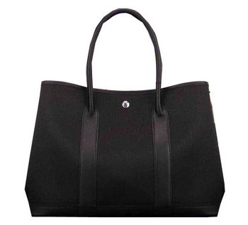 Hermes Garden Party 36cm 30cm Tote Bag Canvas Black