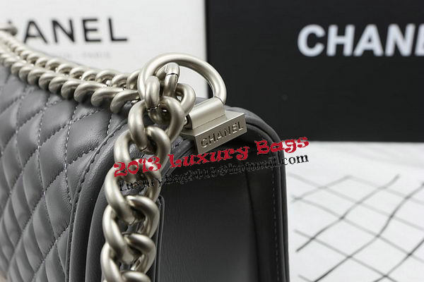 Boy Chanel Flap Shoulder Bags Original Lambskin A67025 Grey