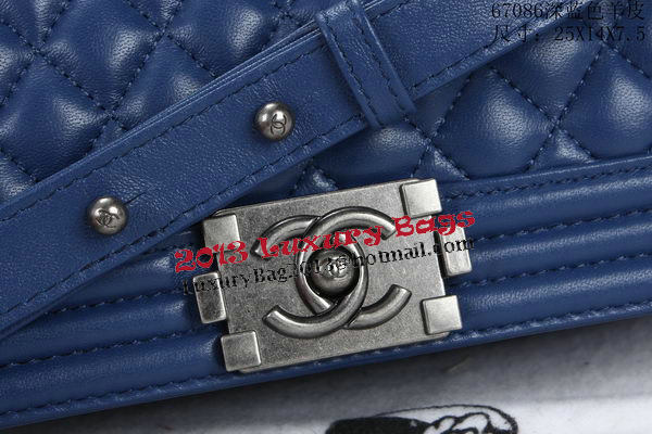 Boy Chanel Flap Shoulder Bags Sheepskin Leather A67086 Blue