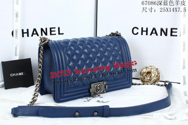 Boy Chanel Flap Shoulder Bags Sheepskin Leather A67086 Blue