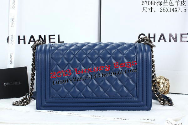 Boy Chanel Flap Shoulder Bags Sheepskin Leather A67086 Blue