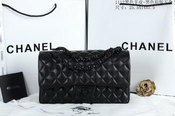 Chanel 2.55 Series Flap Bags Sheepskin Leather A1112 Black