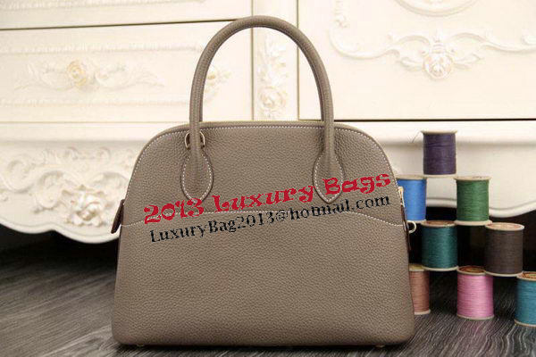 Hermes Bolide 31CM Original Leather Tote Bag Grey