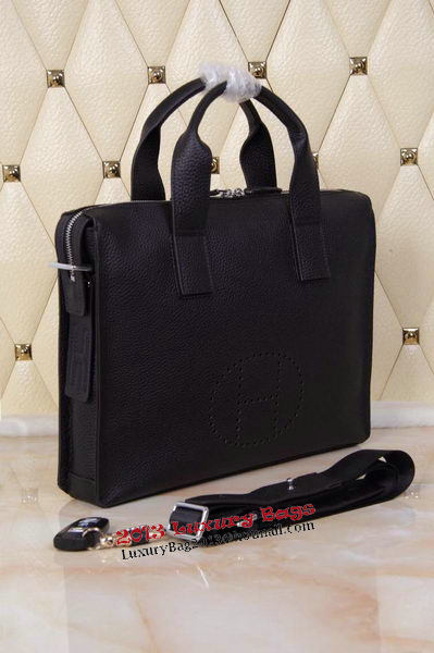 Hermes Briefcase Original Grainy Leather H8813T Black