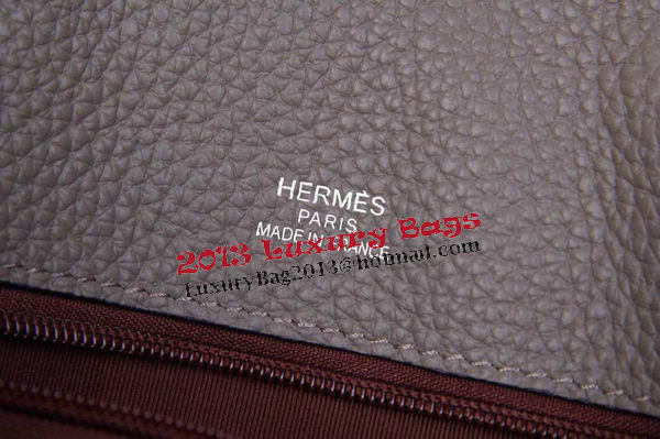 Hermes Briefcase Original Grainy Leather H8813T Grey