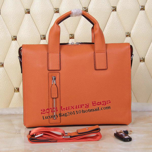 Hermes Briefcase Original Grainy Leather H8813T Orange