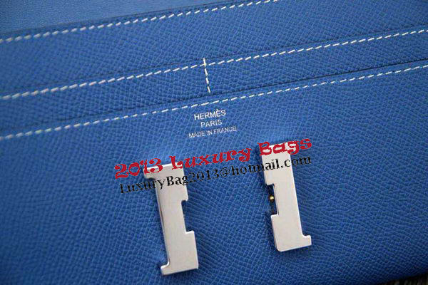 Hermes Constance Long Wallets Original Leather HA909 Blue