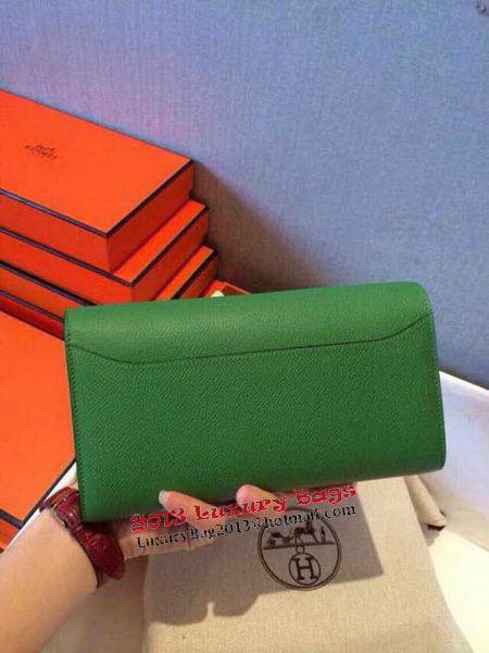 Hermes Constance Long Wallets Original Leather HA909 Green