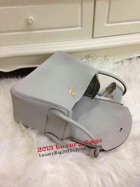 Hermes Lindy 30CM Grey Leather Shoulder Bag HLD30 Gold