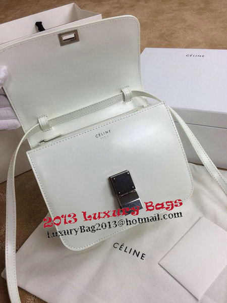 Celine Classic Box Small Flap Bag Smooth Leather C11042 OffWhite