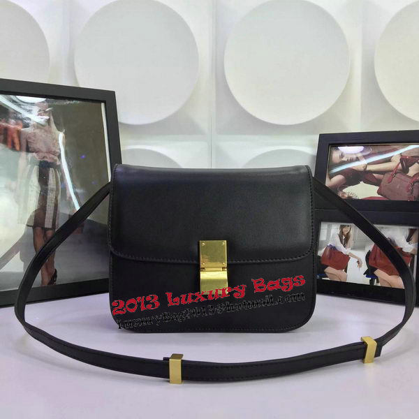 Celine Classic Box Flap Bag Calfskin Leather C88008 Black