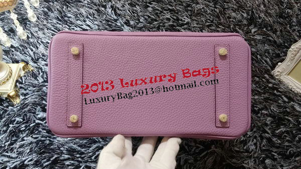 Hermes Birkin 30CM Tote Bags Litchi Leather H30LI Lavender