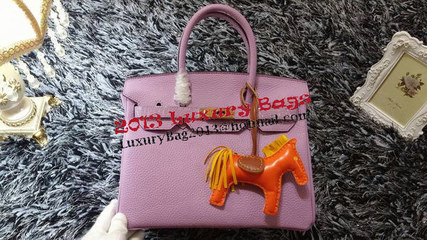 Hermes Birkin 30CM Tote Bags Litchi Leather H30LI Lavender