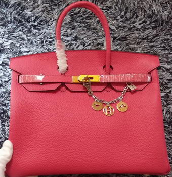 Hermes Birkin 35CM Tote Bag Litchi Leather HB35GL Rose