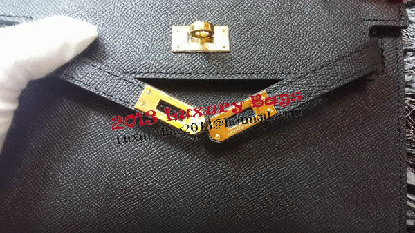 Hermes MINI Kelly 22cm Tote Bag Calf Leather K011 Black